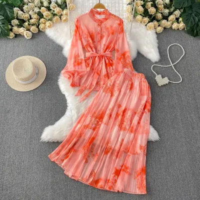  WAIST SLIMMING TOP + SKIRT TWO-PIECE SET